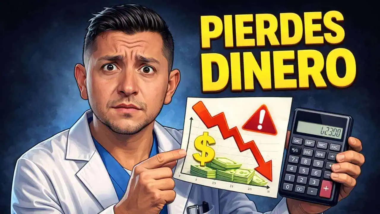 Dentista revisando métricas financieras de su clínica