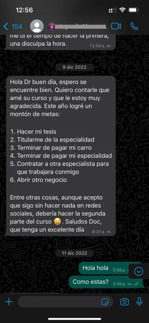 Mensaje de alumno DESPEGA 7